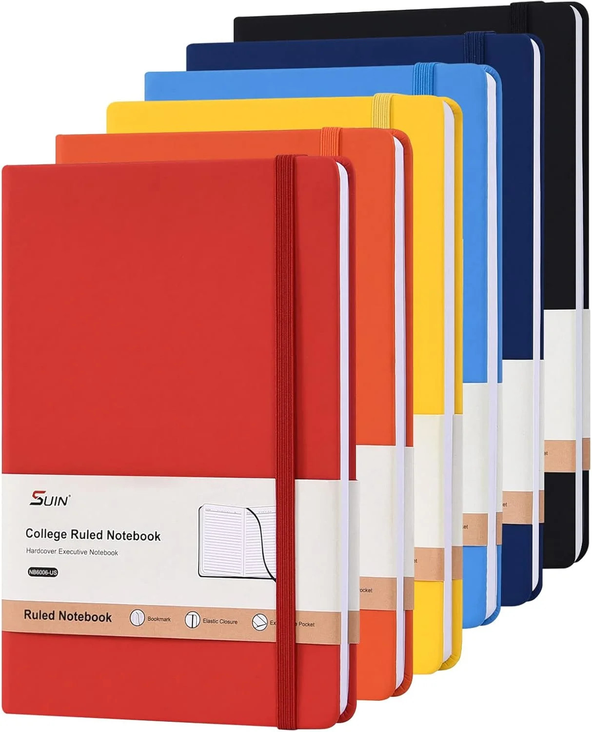 SUIN Hardcover-Journal-Notebooks, A5 Lined Journals Notebook for Writing 200 Pag