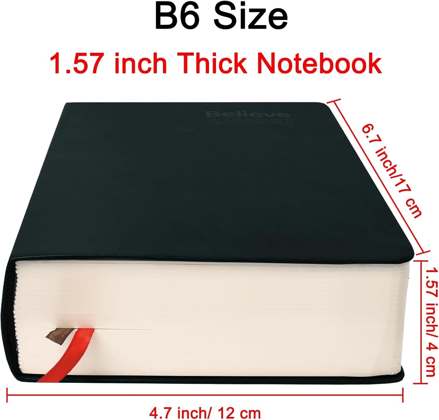 Thick Leather Writing Journal 720 Pages Lined Paper B6 Hardcover Notebook New