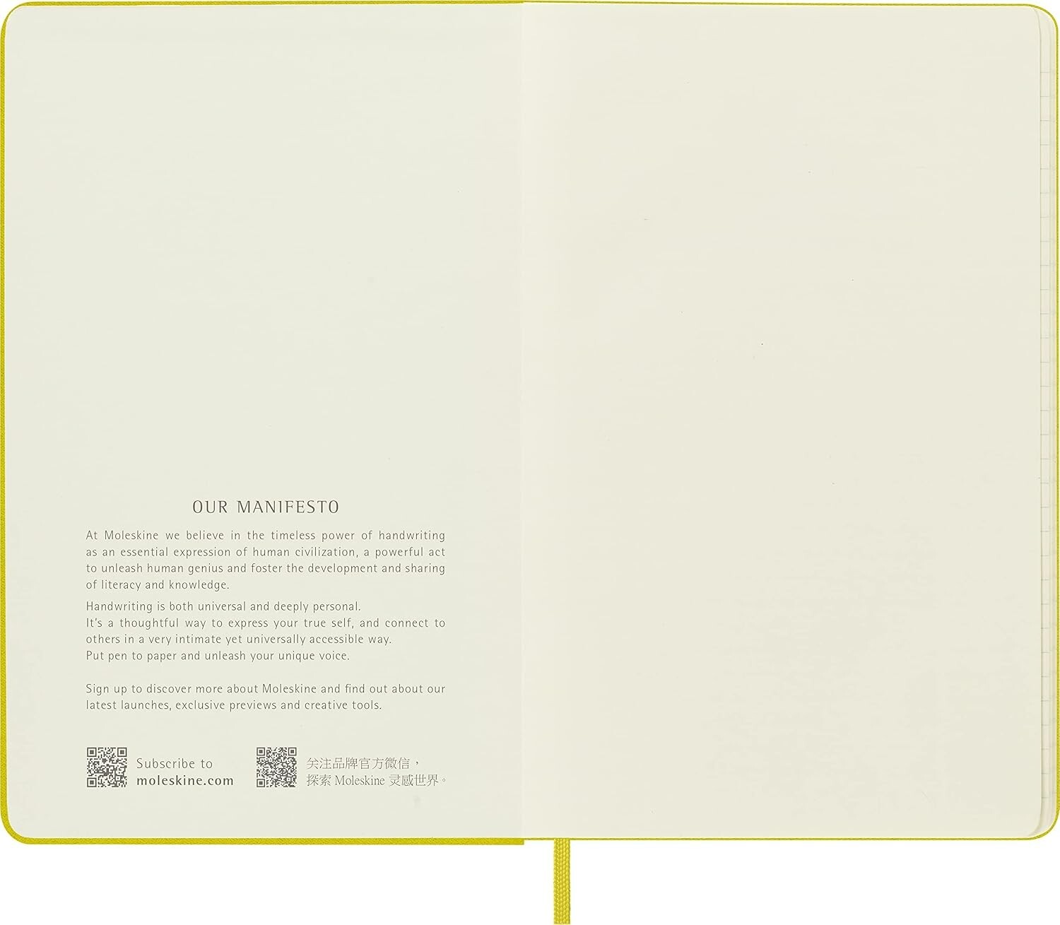 Moleskine YELLOW lined hardcover classic fabric notebook, Large 5 x 8.25 inches