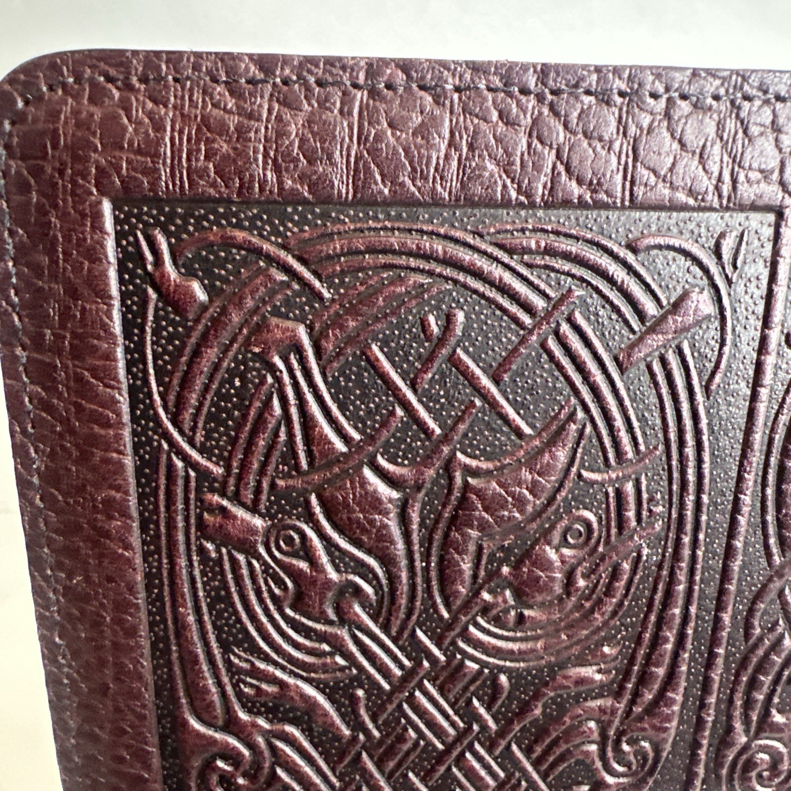 NEW Oberon Design Genuine Leather Journal Cover Irish Celtic Pewter Button 9×6