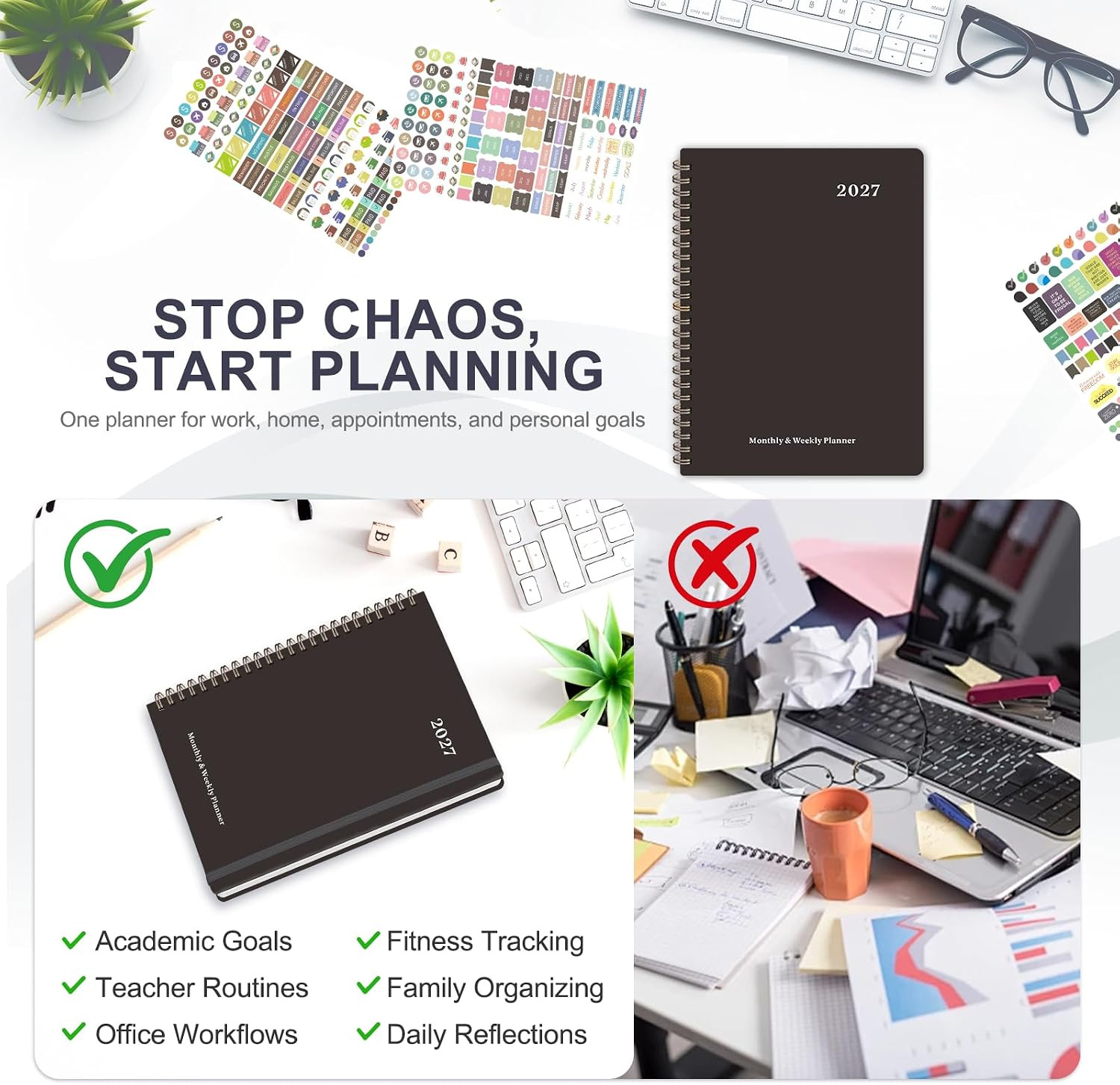 2027 Planner, Weekly and Monthly Calendar Planner Book, JAN 2027 – DEC 2027 | A5