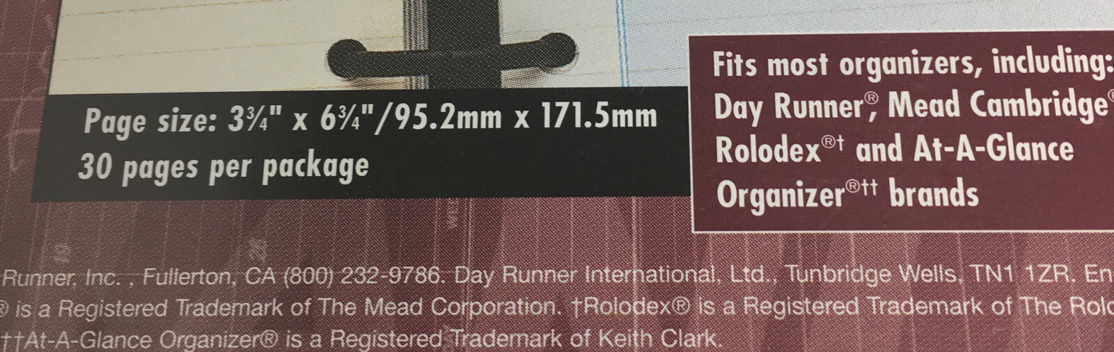 Day Runner #88539 Lined Paper- Assorted Colors 3 3/4 x 6 3/4,fits 6 ring -3 Pack