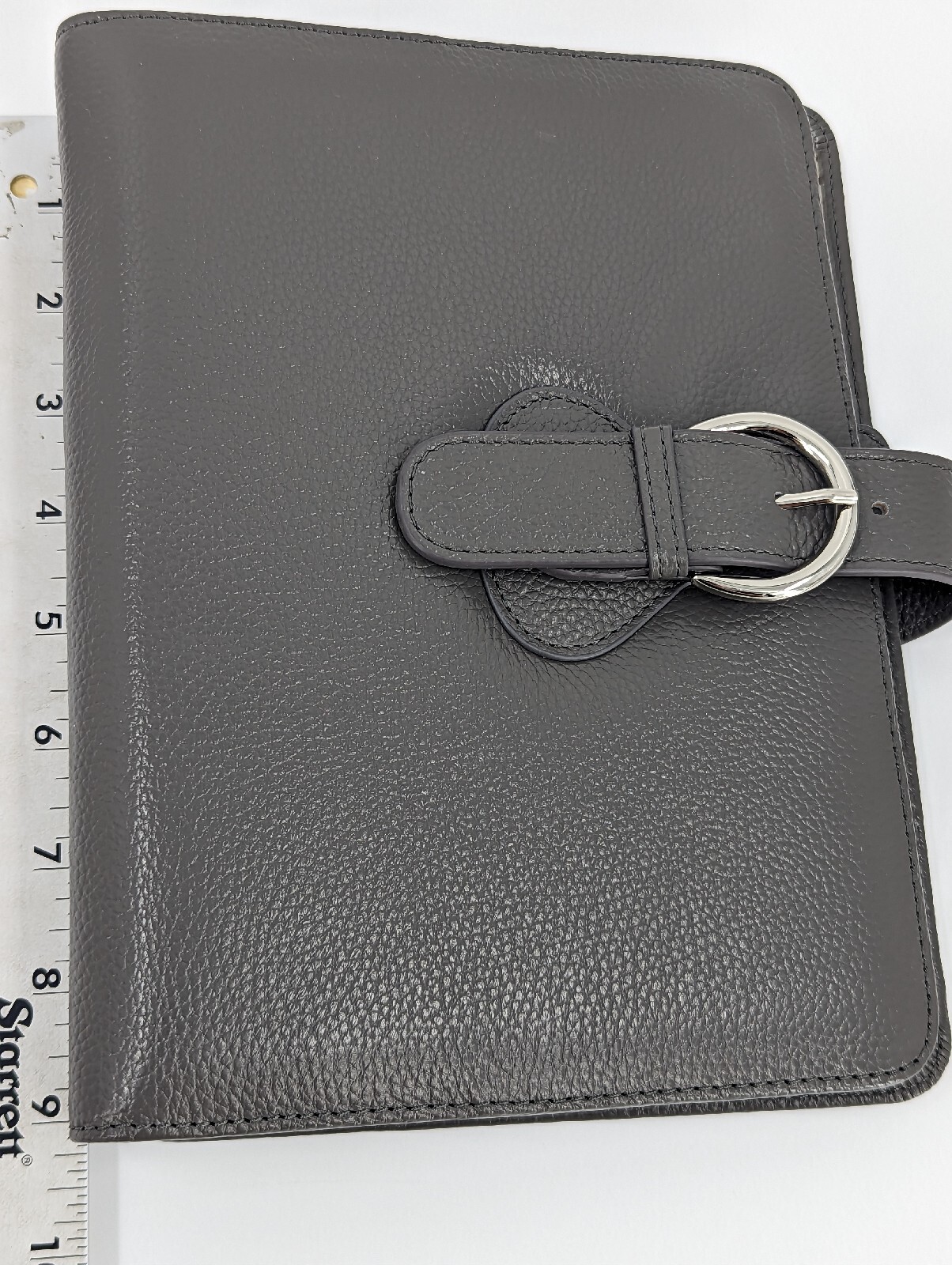 Franklin Covey CO AVA Gray Binder 9.2”x7” Full Grain Leather for Classic Planner