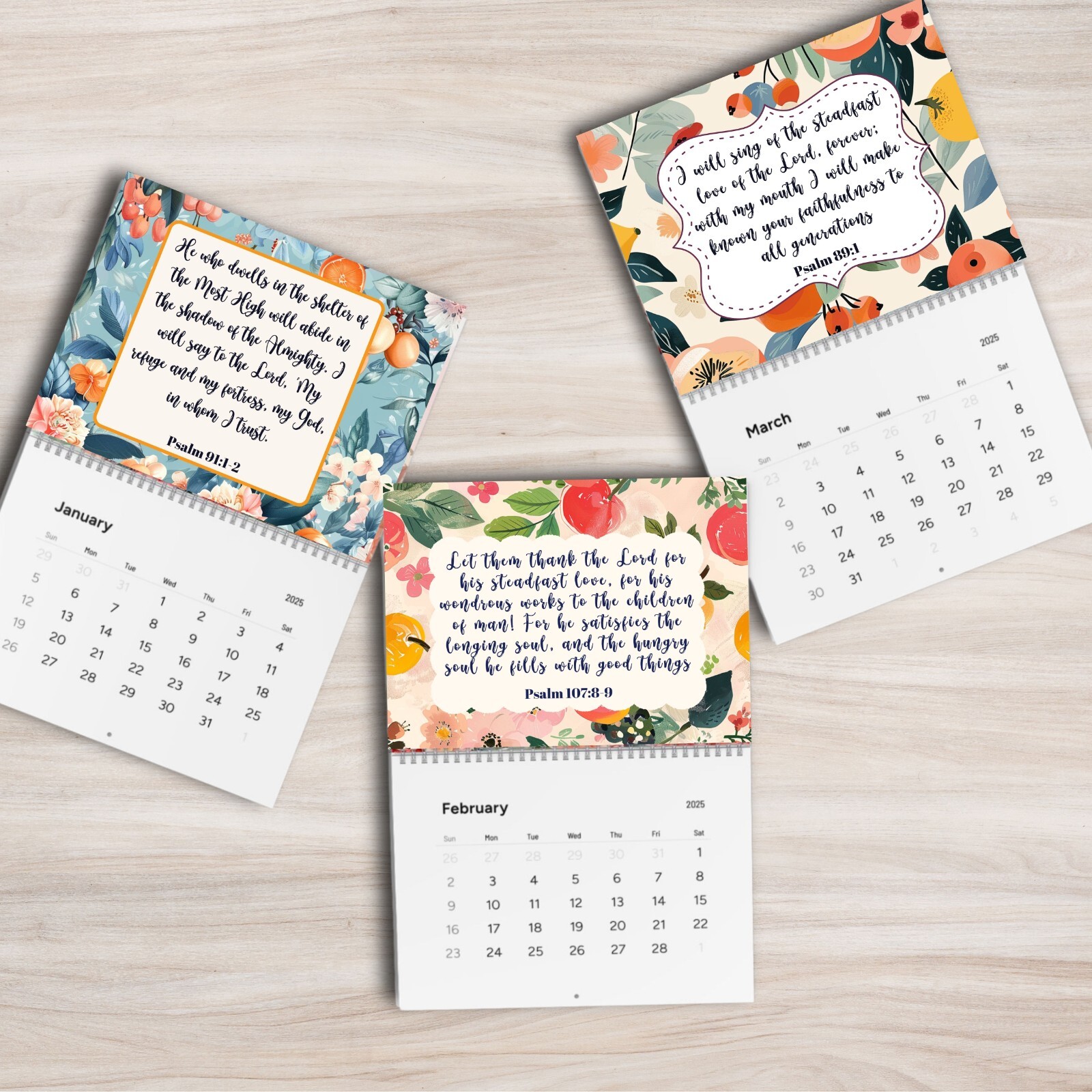 Psalms 2026 Wall Calendar 12 Month 11″ X 8.2″ Bible Verse Wall Calendar