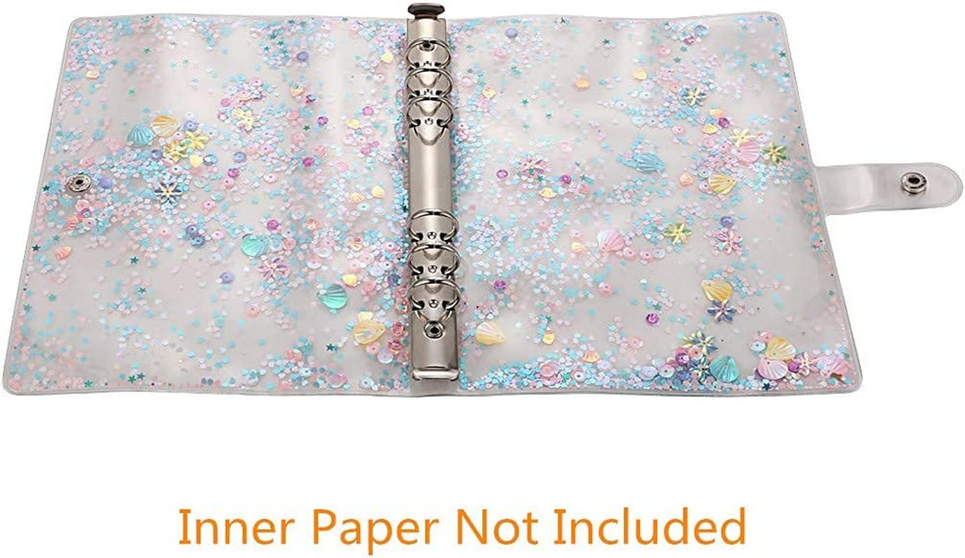 SICCOMA A5 6-Ring Loose Leaf Binder Cover PVC Glitter A5 Planner Cover