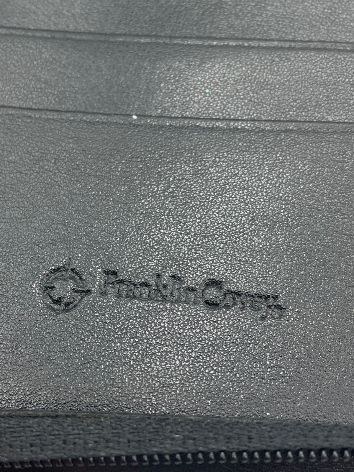 Vtg Franklin Covey 7 Ring Nappa Black Leather Zip Binder Style#CL 12215 inserts