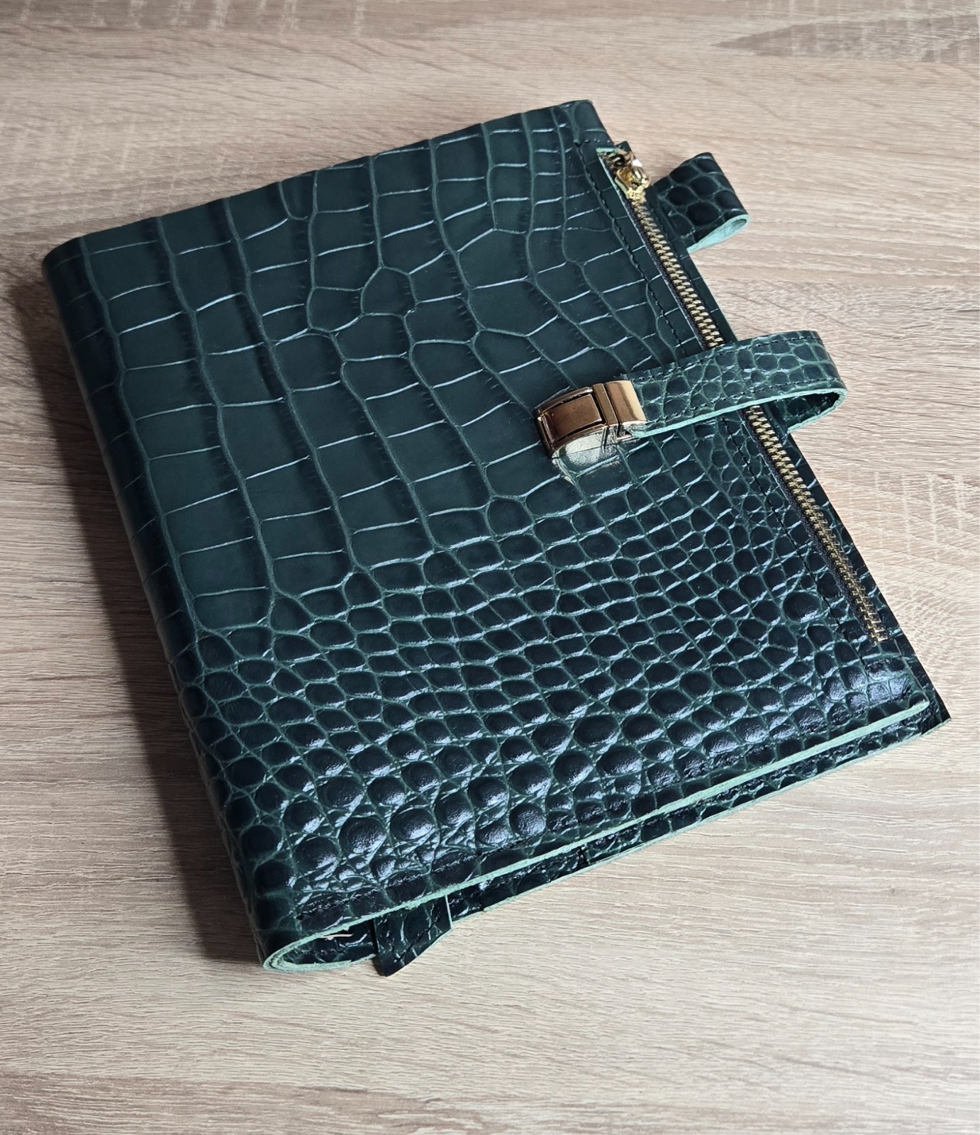 Green Leather Cover planner A5 – Oops Shop just cover with binder