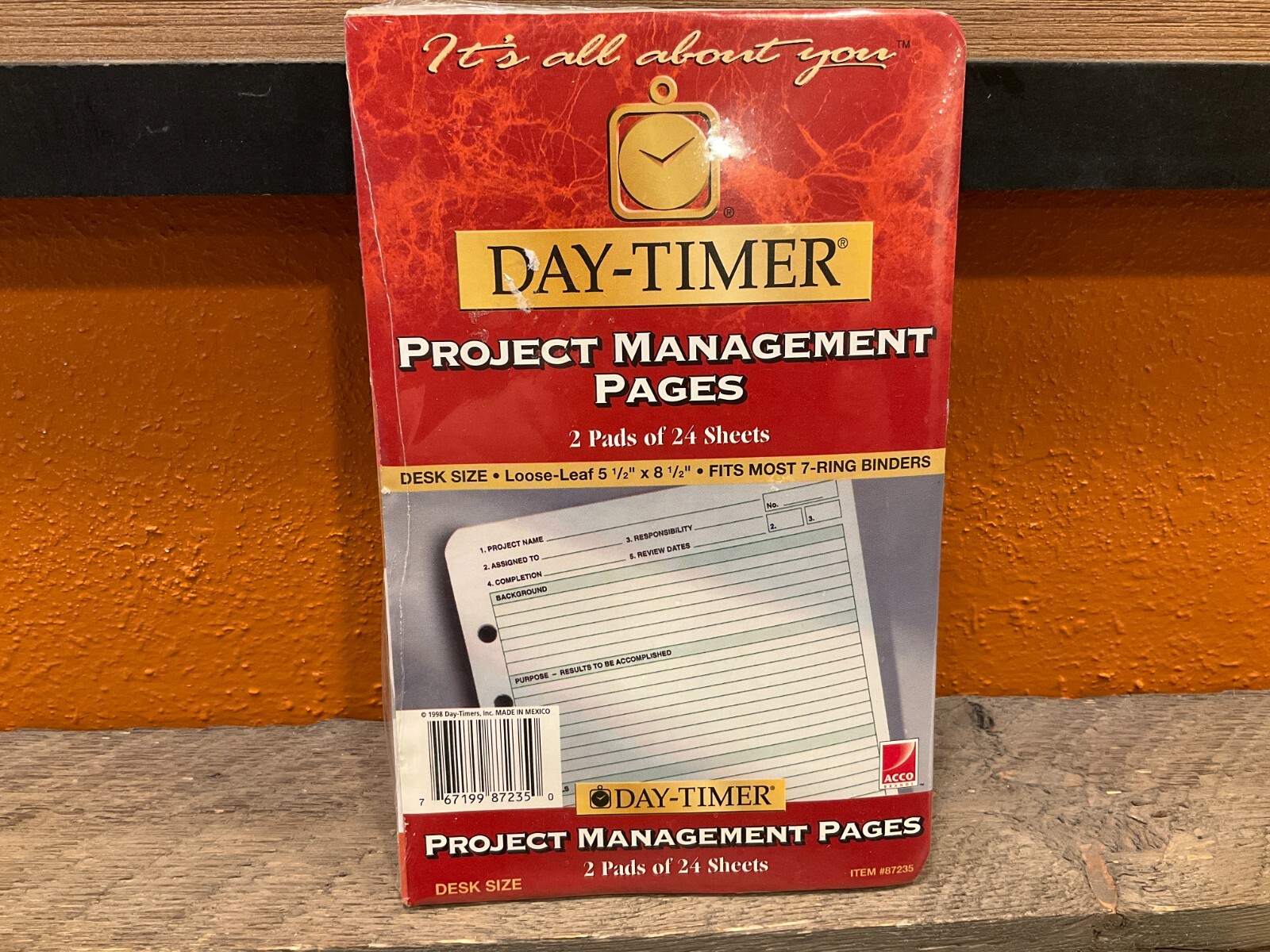 DAY-TIMER 5.5″ x 8.5″ Project Management Page Refill Sheets 87235 7 Rings 2 Pads