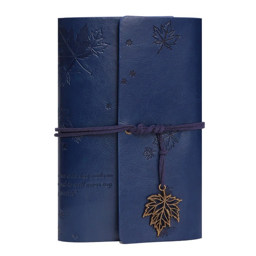 Vintage Spiral Ring Journal Leather Cover Kraft Paper Travel Diary Gift