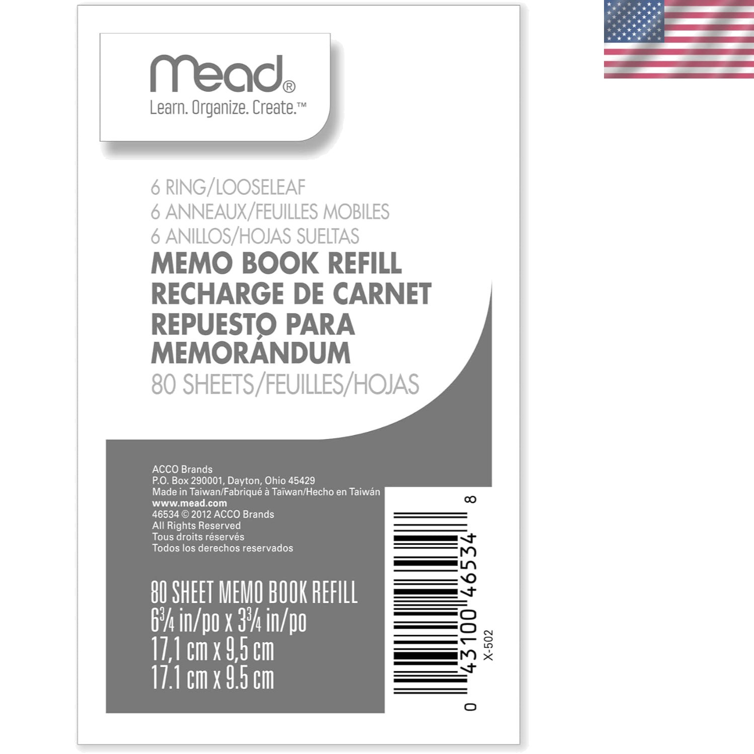 High-Quality Memo Book Refill Pack – 80 Sheets, 6-Hole Punched, 3 3/4″ x 6 3/4″