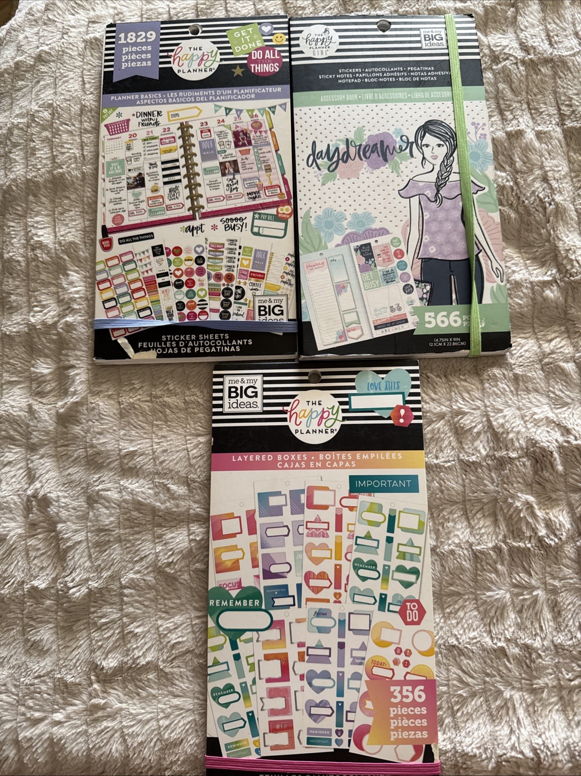 The Happy Planner Sticker Books LOT OF 3 Some Missing a Few Stickers