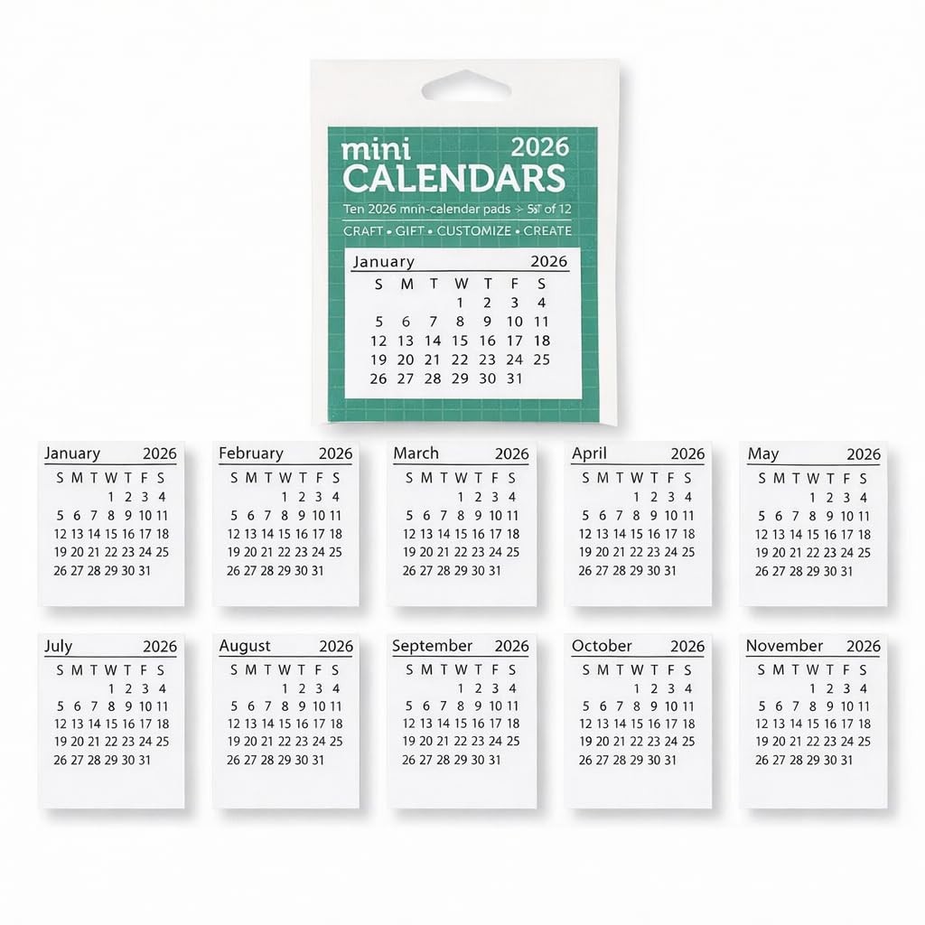 Paper Accents Mini Tear Off Calendar Pads 2026, 3 x 2 3″W x 2″H,