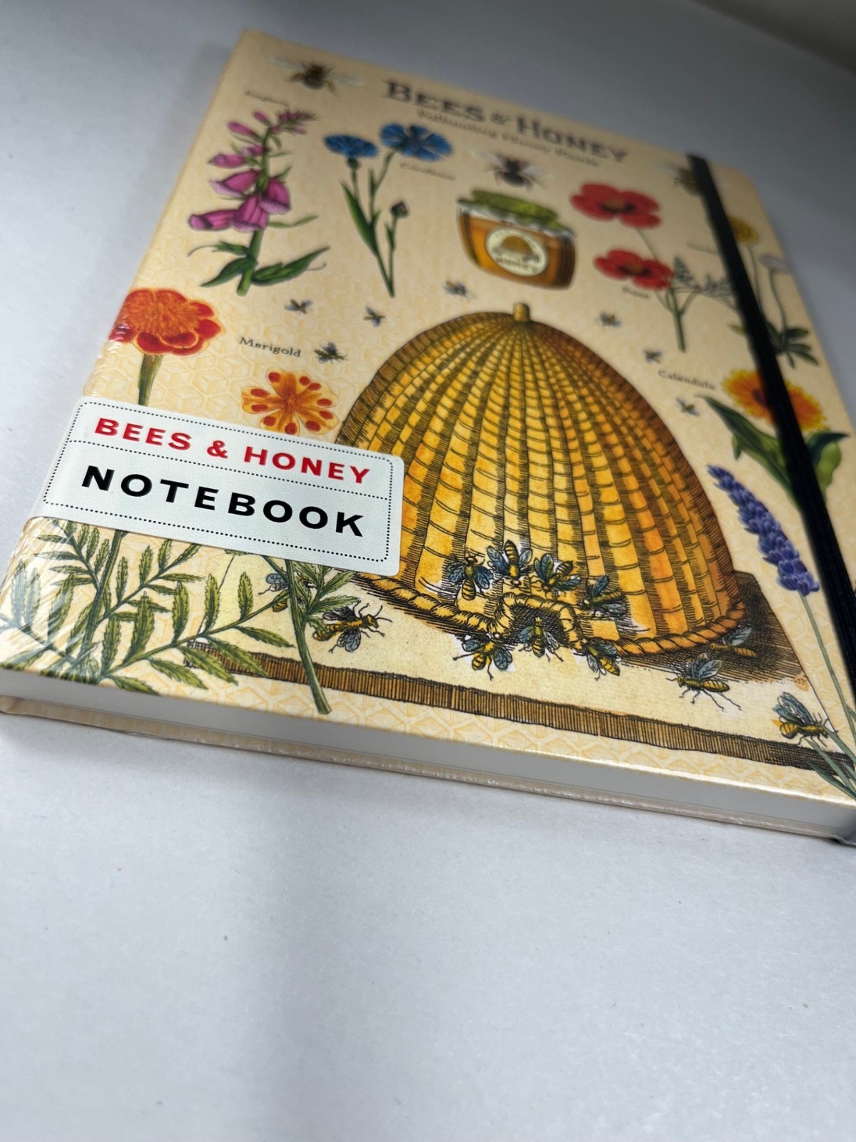 Cavallini & Co. Bees and Honey Large Notebook with elastic closure