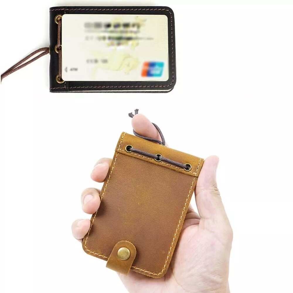 Portable Pocket Notebook Leather Mini Vintage Book Notepad Handmade Brown/Black