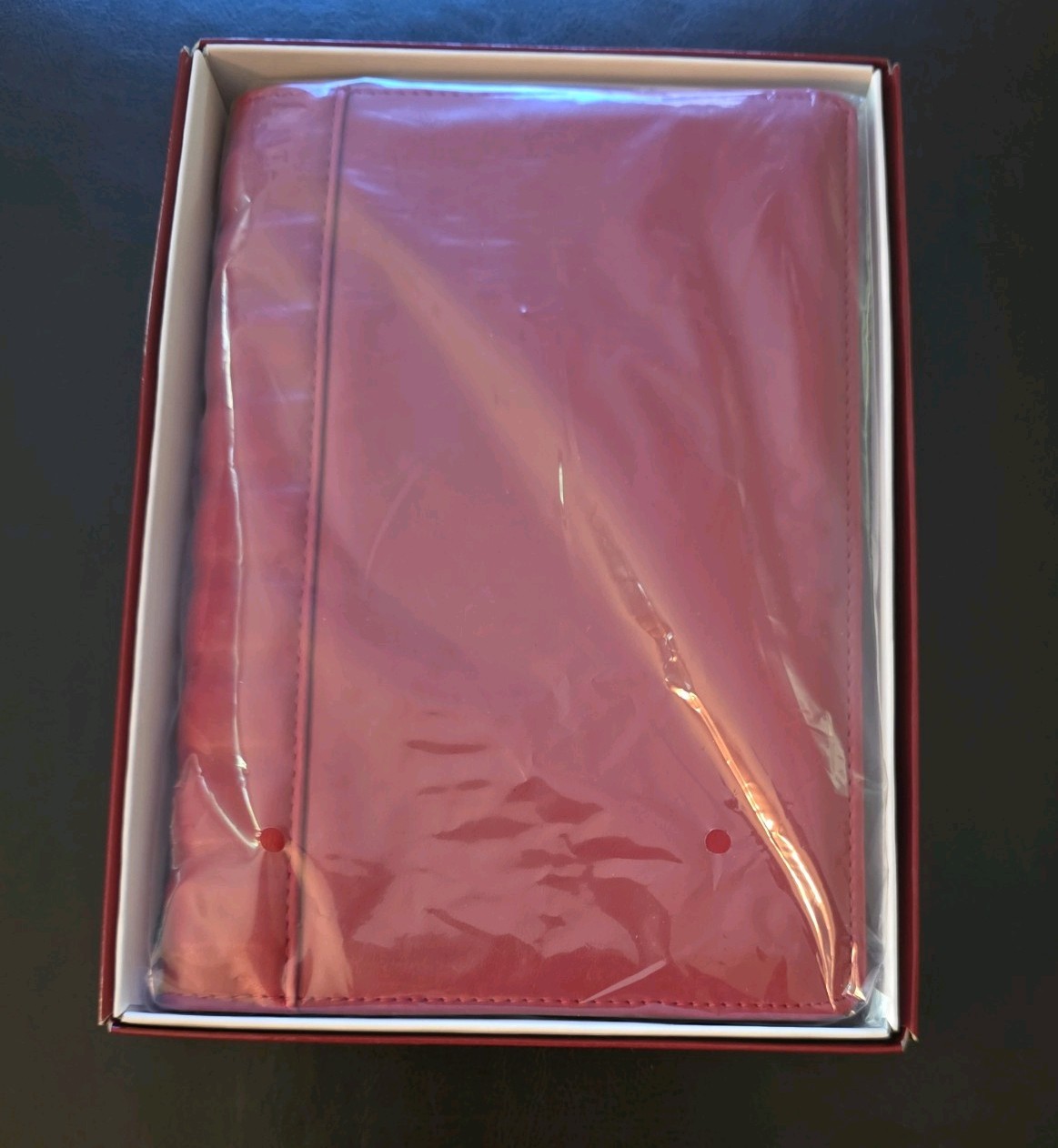 Faux Red Lined Journal Notebook, (Red), Medium 5.6 in X 8 in