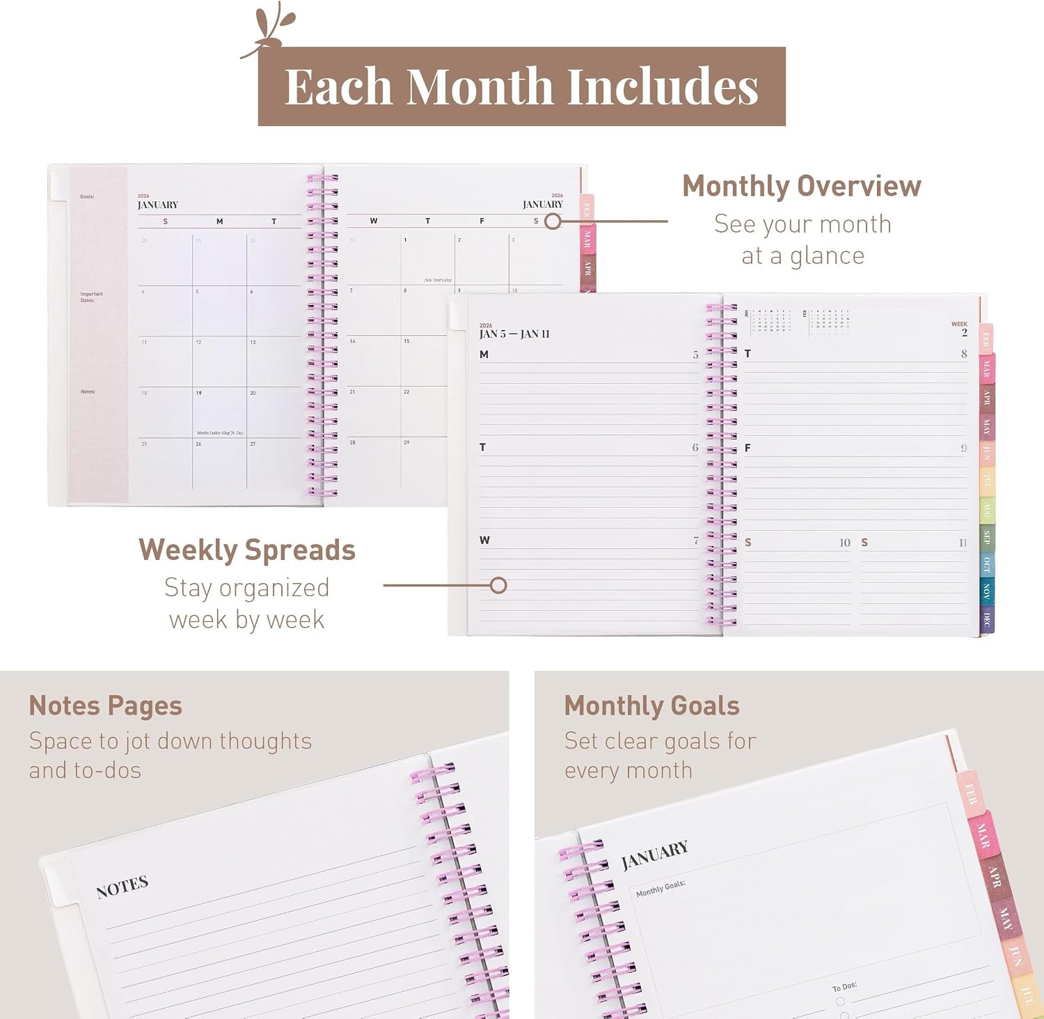 Rileys 2026 Planner, Agenda Planner With Weekly And Monthly View, Daily Agend…