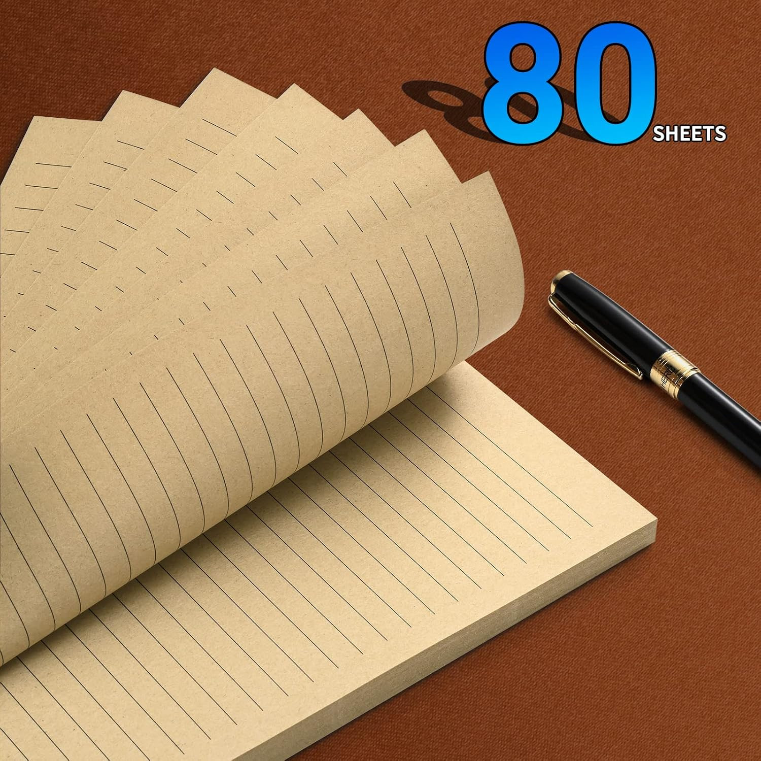 A6 Lined Vintage Refillable Paper, Retro A6 Binder Refills Paper for 6-Ring Bind