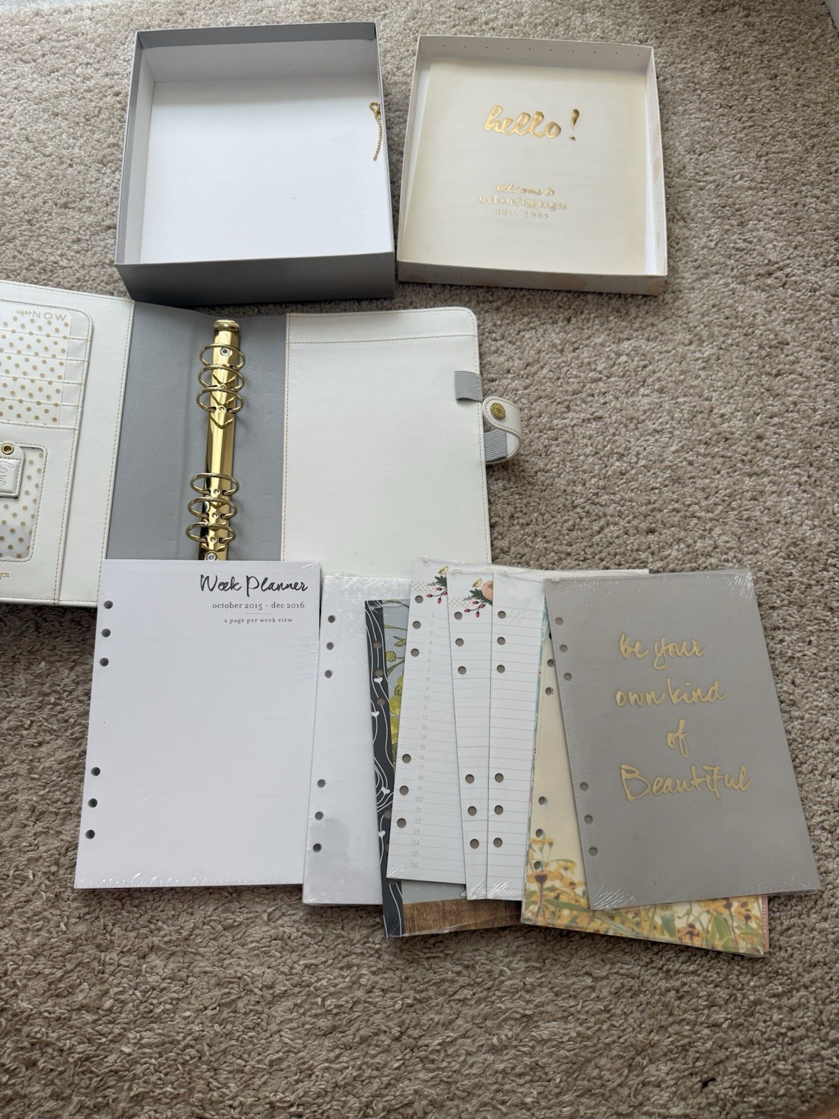 Webster’s Pages Planner, A5 Teal/white Planner Kit, New