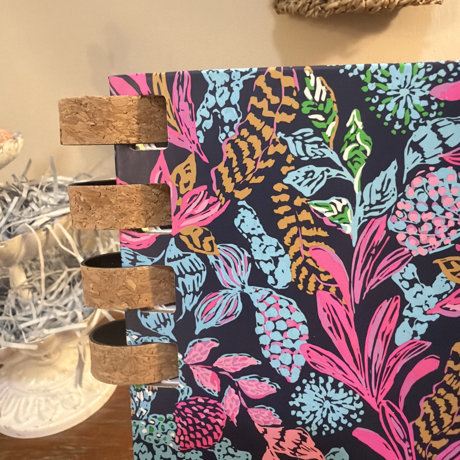 Lily Pulitzer Luxe Spiral Notebook In Calypso Coast, Cork Binding. New.