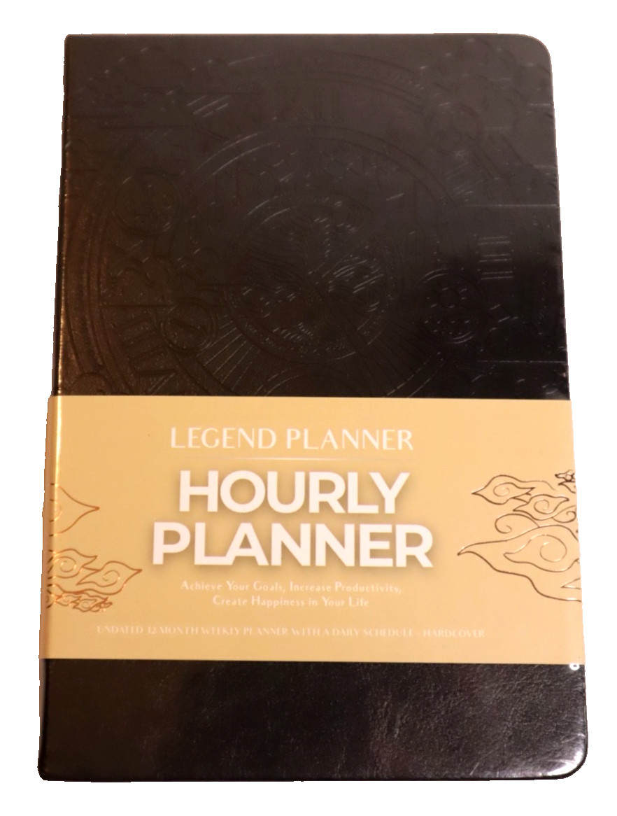 NEW LEGEND PLANNER DEBOSSED HARDCOVER HOURLY 12-MONTH WEEKLY DAILY SCHEDULE