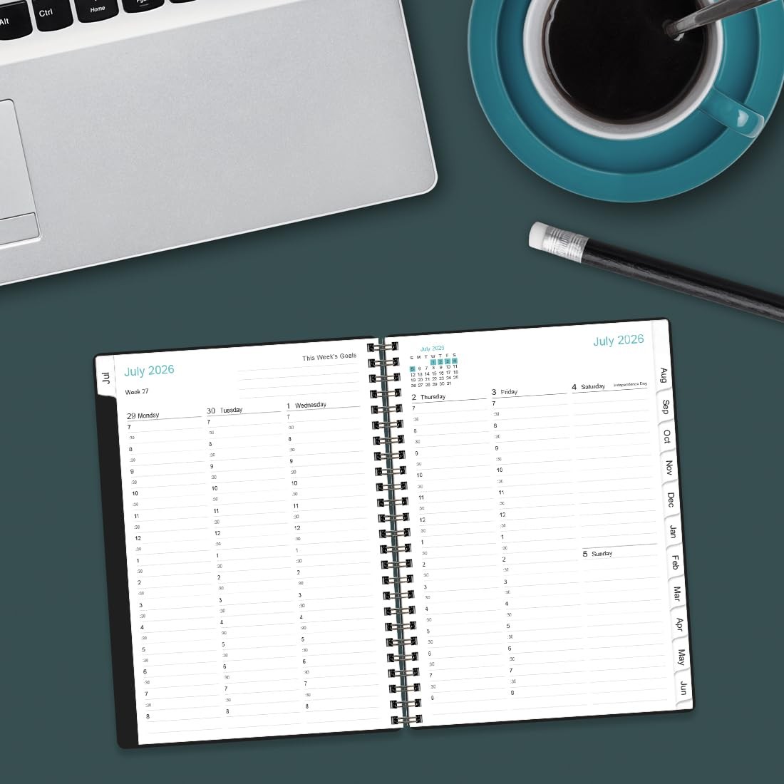 2026-2027 Appointment Book – Daily Hourly 6.4″ x 8.5″, Black