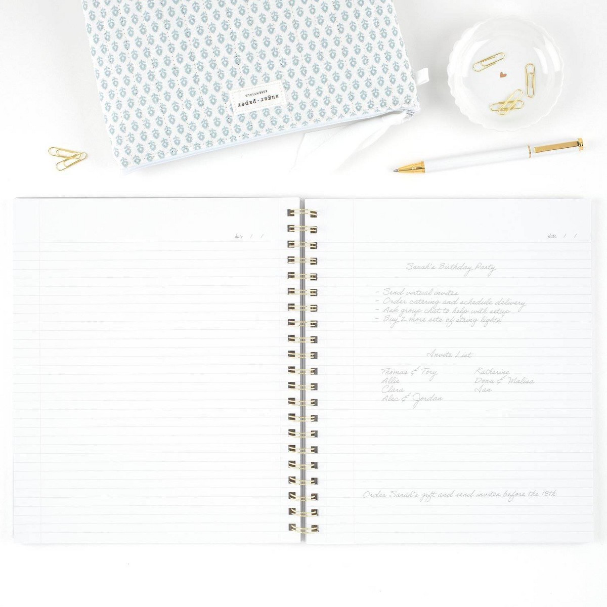 Sugar Paper Essentials 8.5″x11″ Large Spiral Bound Notebook Gold Dot 100 Pages