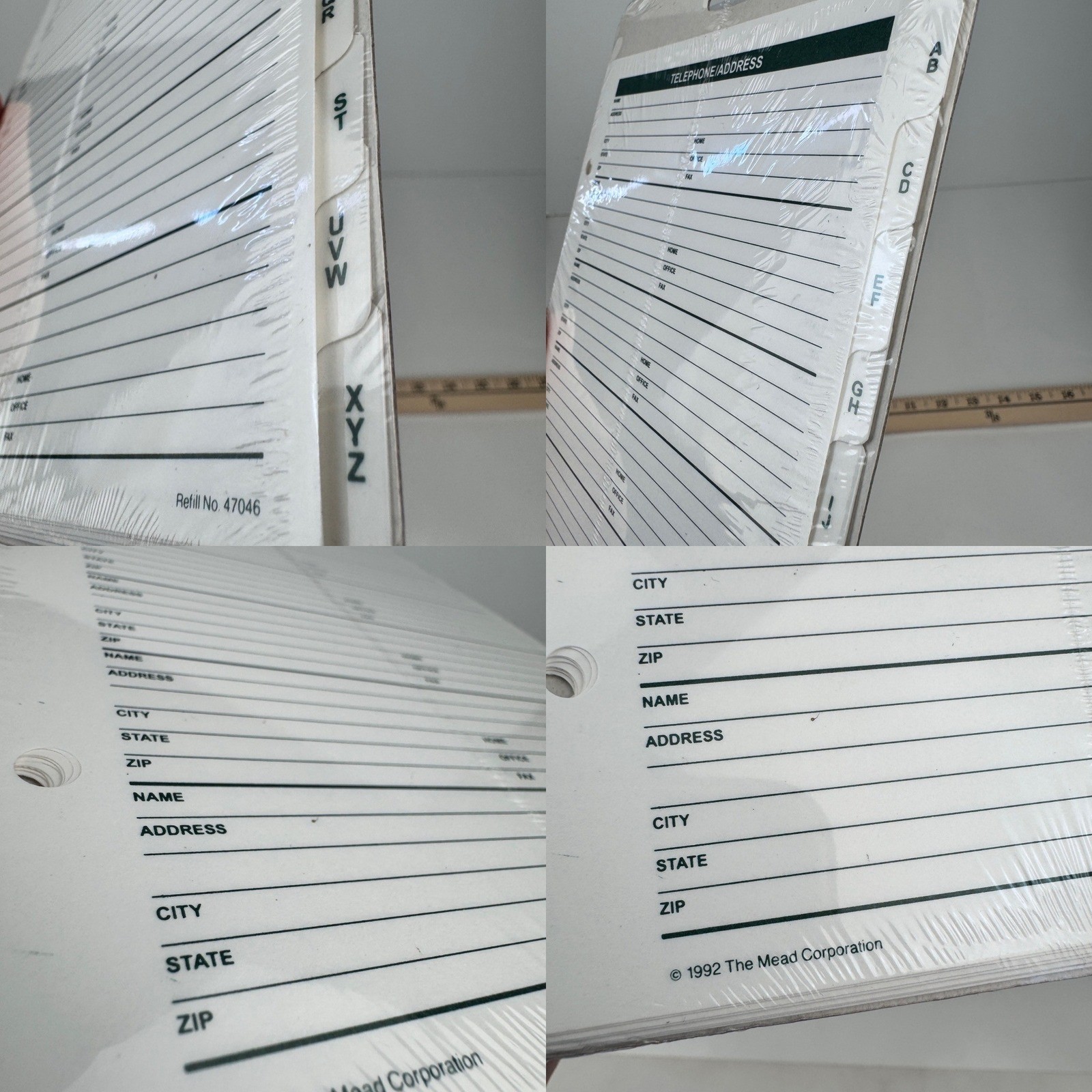 Vtg 92 Mead Cambridge Undated Daily Planner Telephone Address Refill Sheets READ