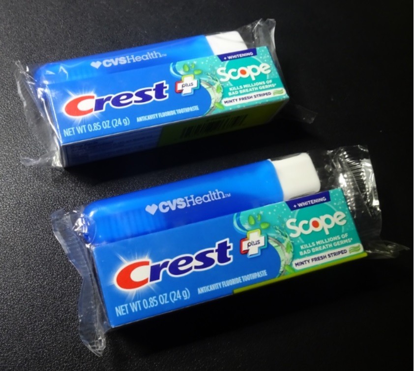 CVS Travel Toothbrush + CREST Complete Whiteng Toothpaste Colors Pack of 1 or 2