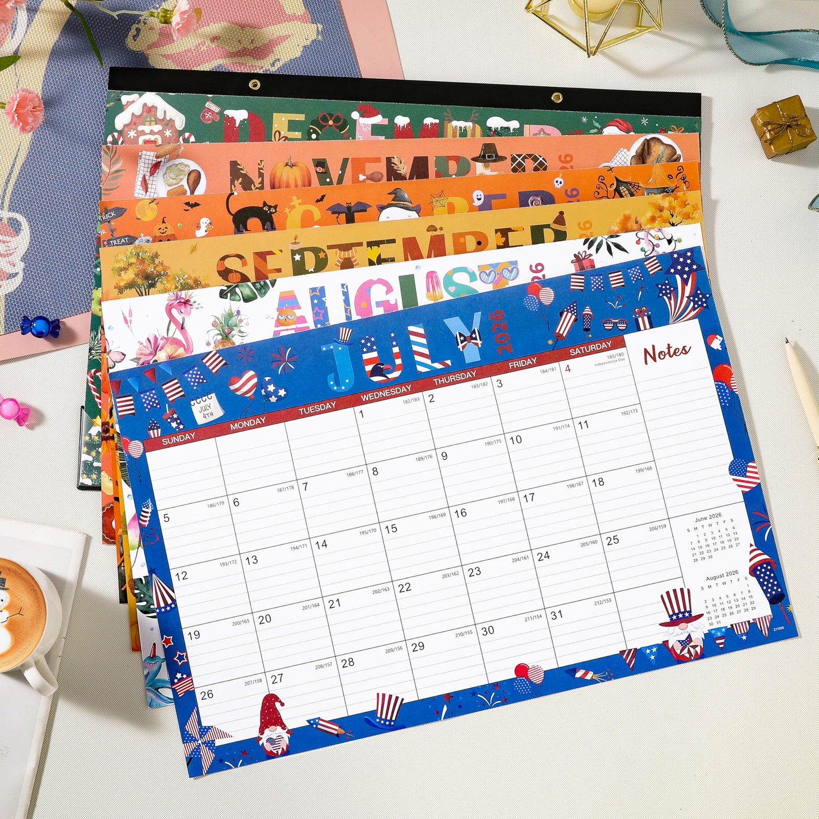 Desk Calendar 2026-2027 – 2026-2027, Jul. 2026 – Dec. 2027, 12″ Blue