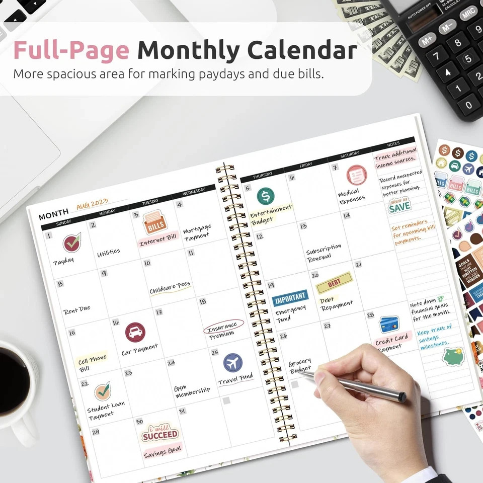 Aesthetic Budget Planner – Monthly Finance Planner with Expense Tracker, Unda…