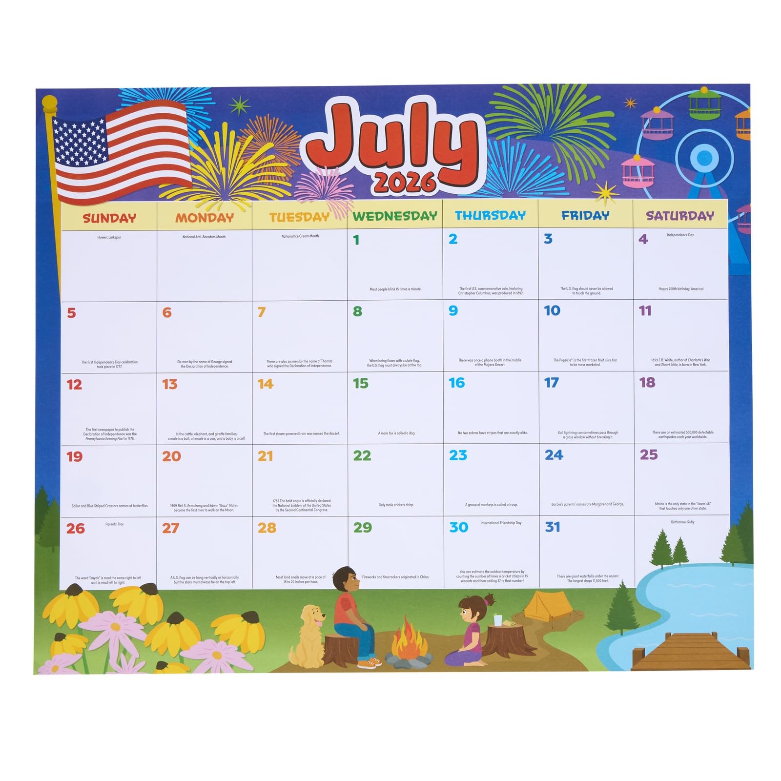Really Good Stuff Monthly Calendar Pages 2025-2026 – Primary