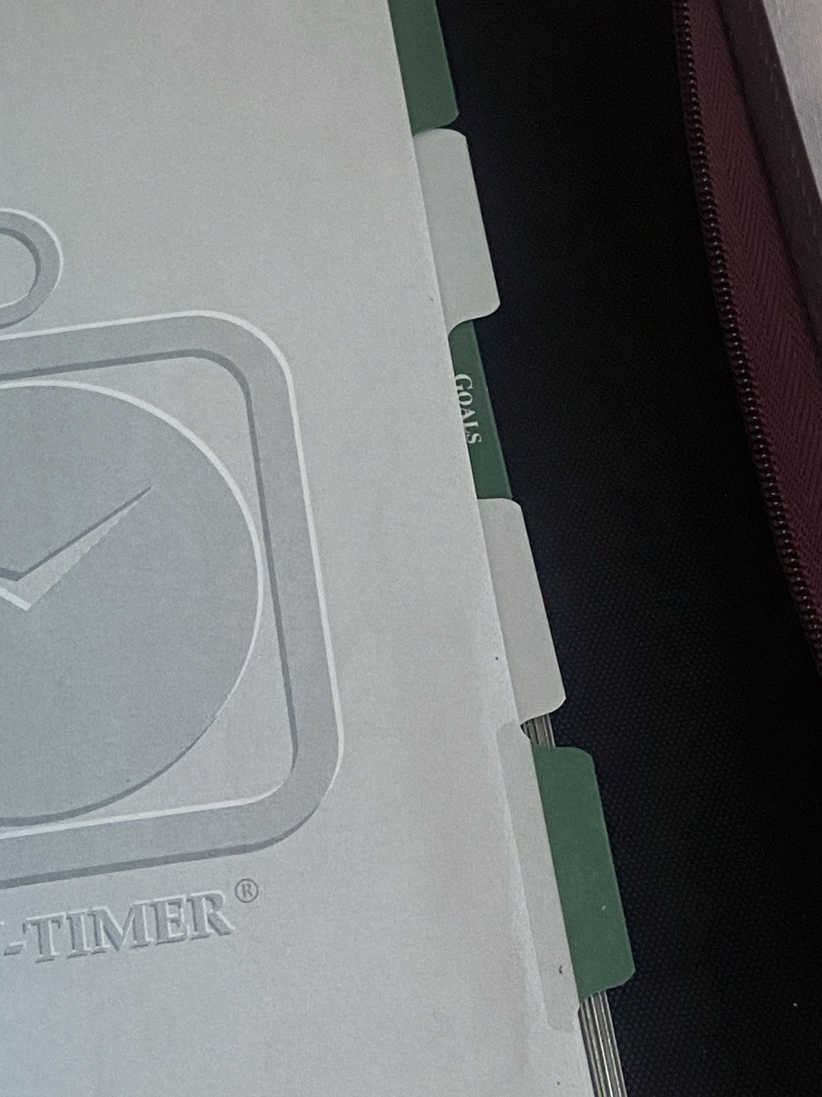 Vintage Day Timer 7 Ring Maroon/Burgundy CLASSIC Zipper Planner Binder Organizer