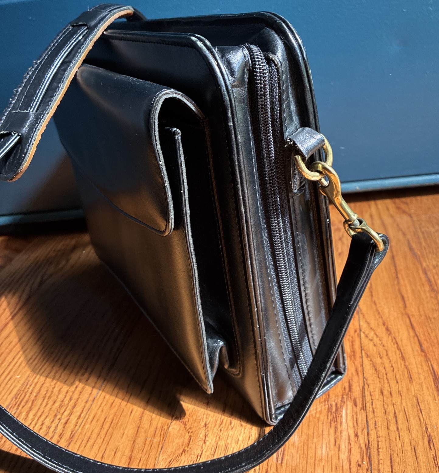 VintageFranklin Quest Covey Leather Planner Bag Crossbody Strap Purse Organizer