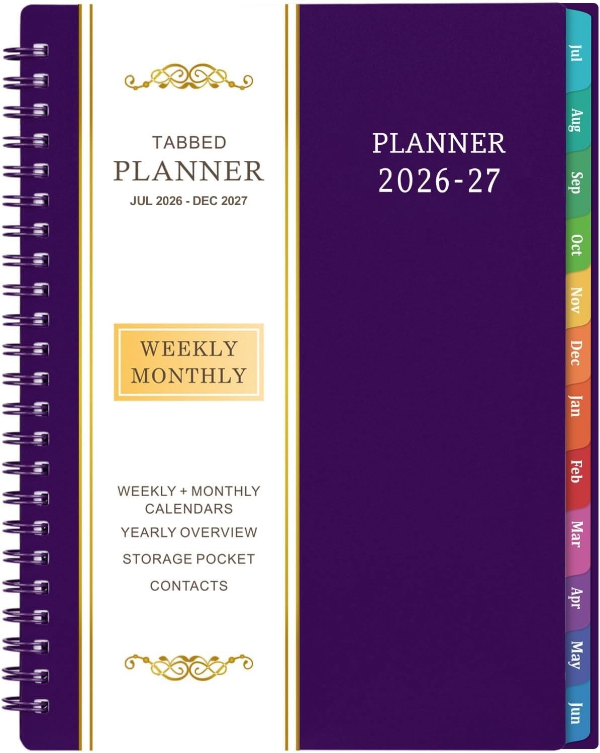 Stylish 2026-2027 Academic Planner – Twin-Wire Binding, Weekly & Monthly Pages