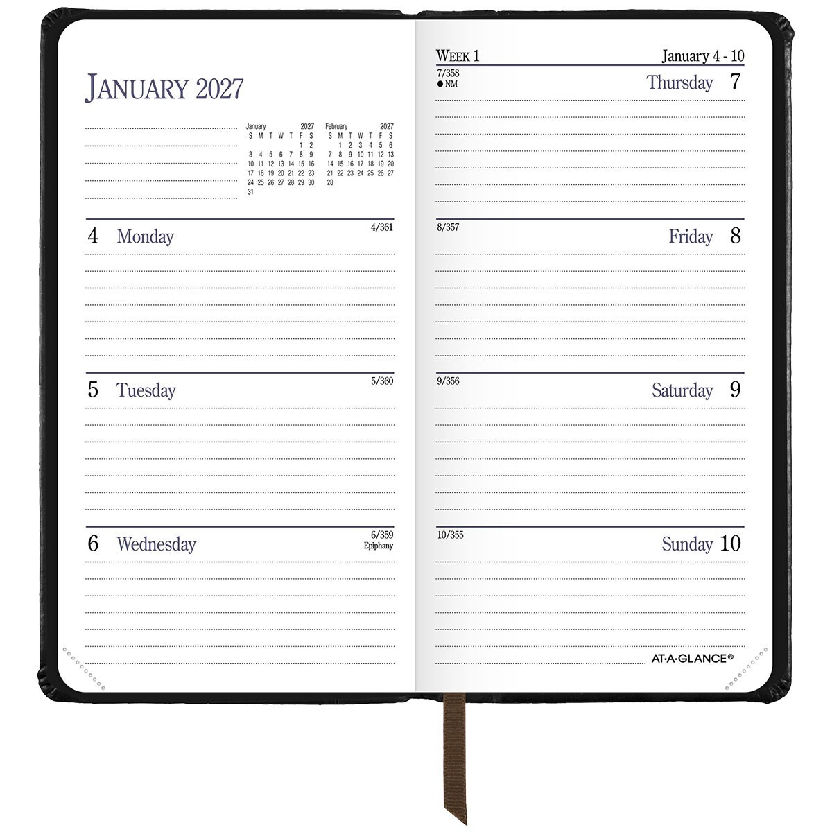 2026 At-A-Glance 74-02 Fine Diary Weekly Monthly Planner, Genuine Leather