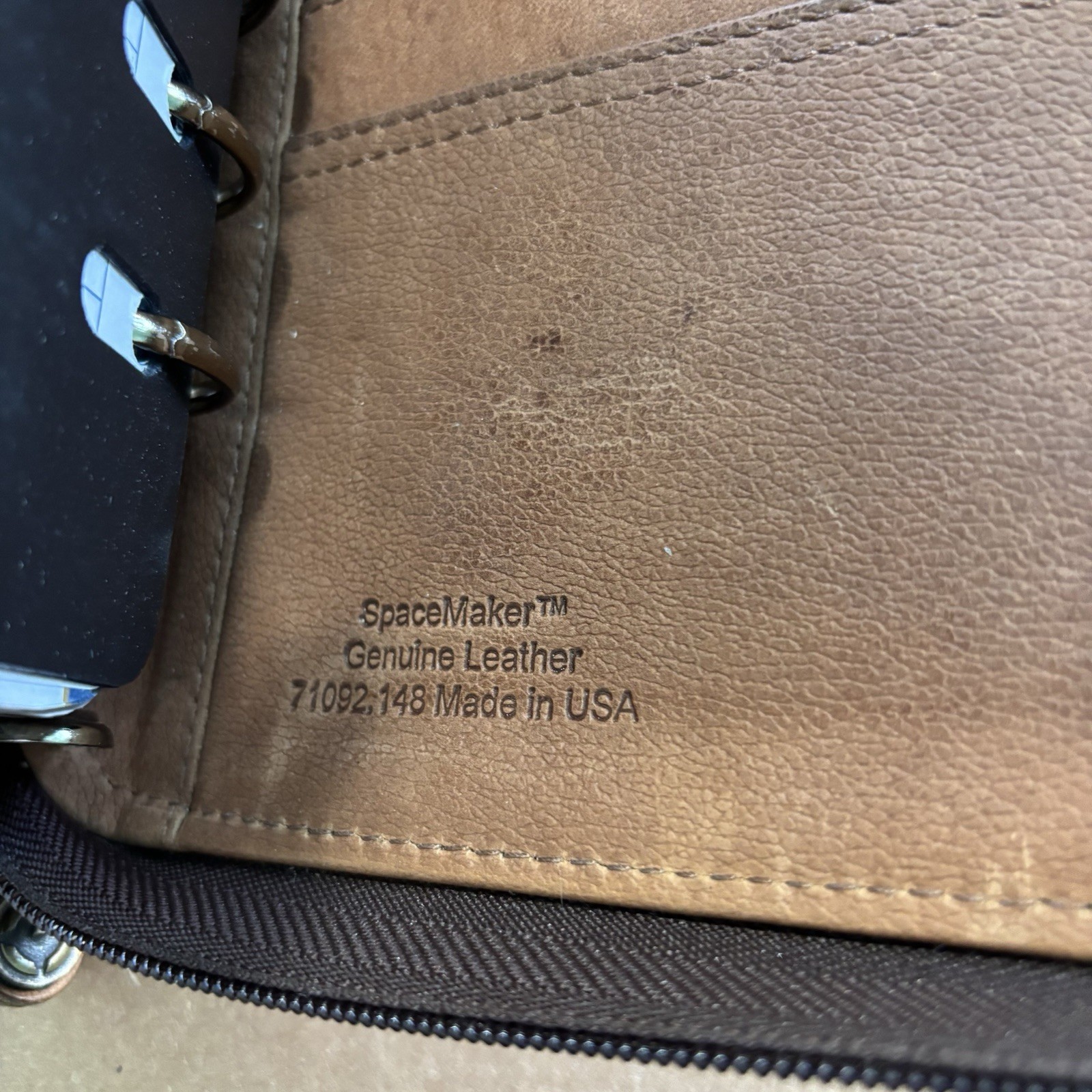 Vintage Franklin Covey 7 Ring Full Grain Italian Leather Classic Brown Planner