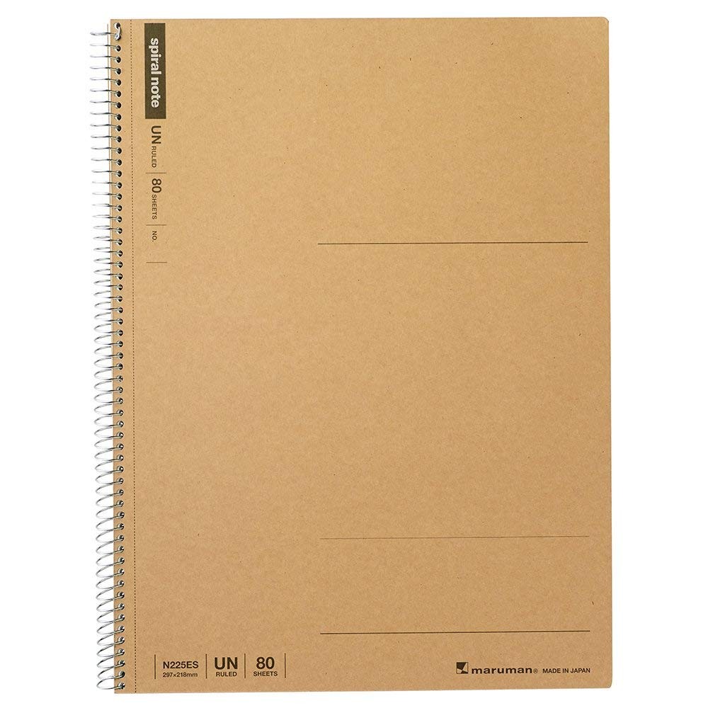 Maruman Spiral Notebook A4 Plain 80 Sheets N225ES Bulk Purchase Set of 5 Books