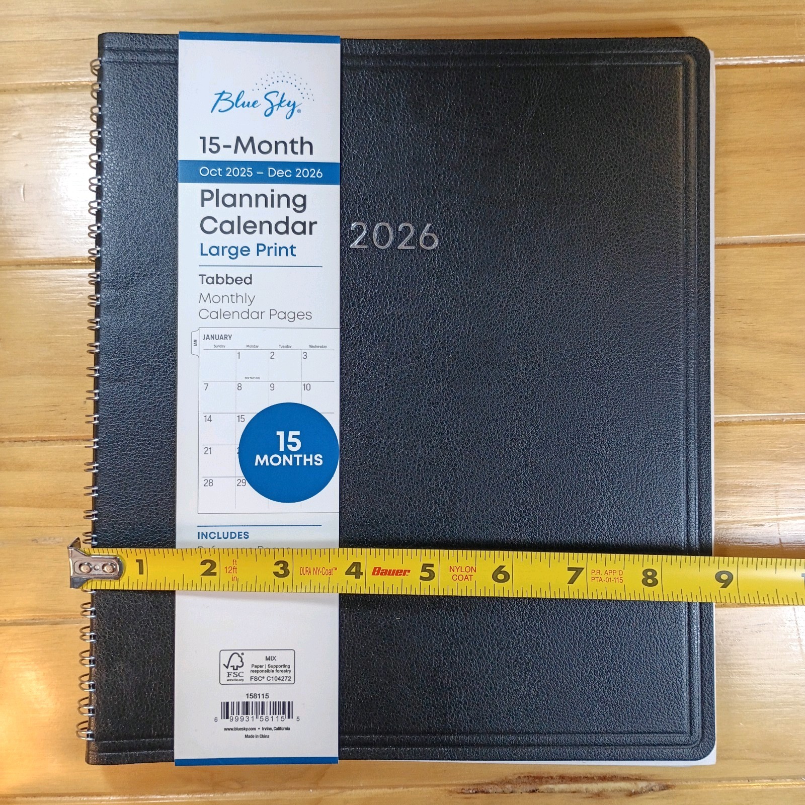 Blue Sky 15 Month Planner Oct 2025 – Dec 2026 Large Print 158115 New.