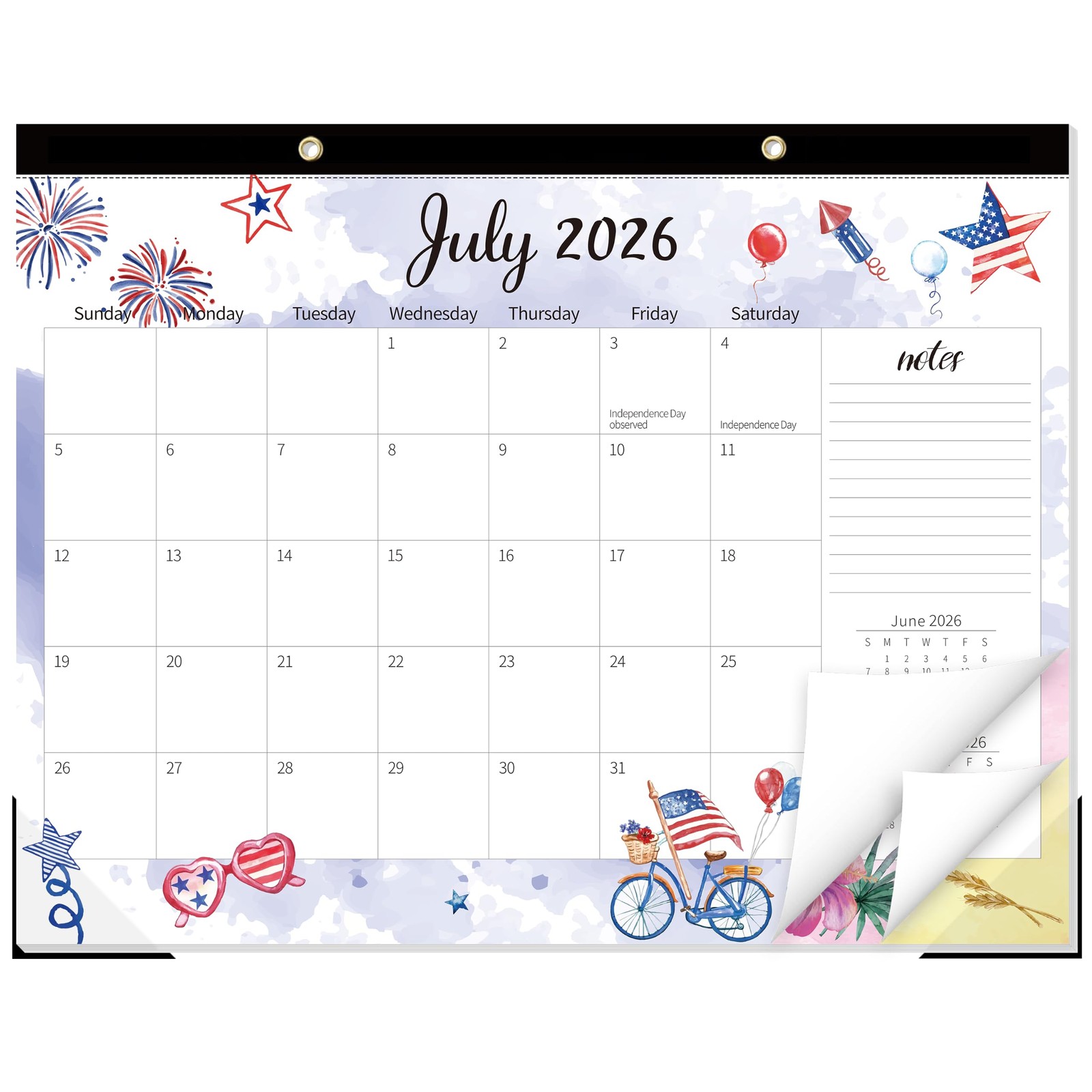 GuassLee Monthly Large Desk Calendar 2026-2027 – 19 Months 22″ 22″x17″, June