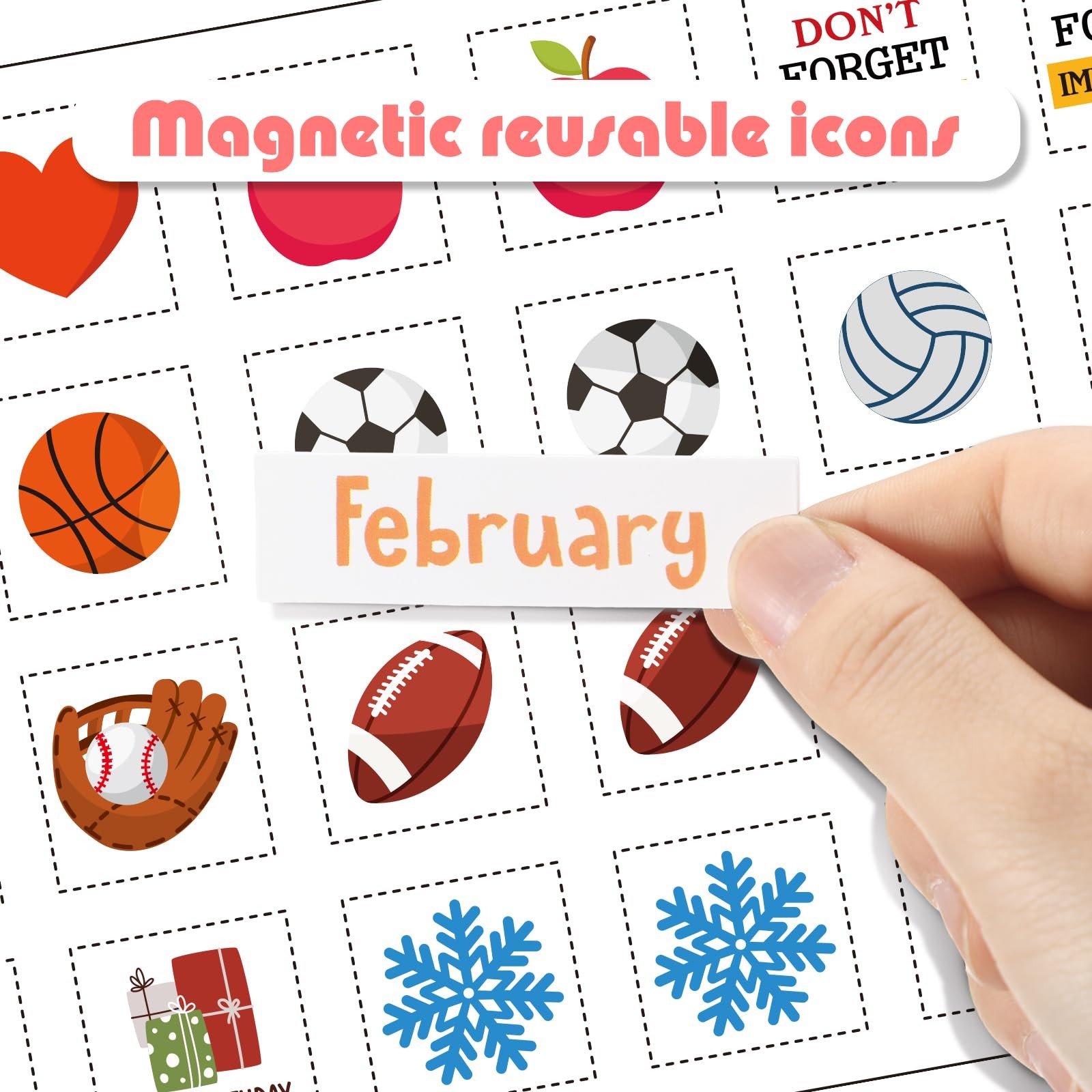 Copkim Colorful Calendar Magnets Set, Include Magnetic as pictures shown