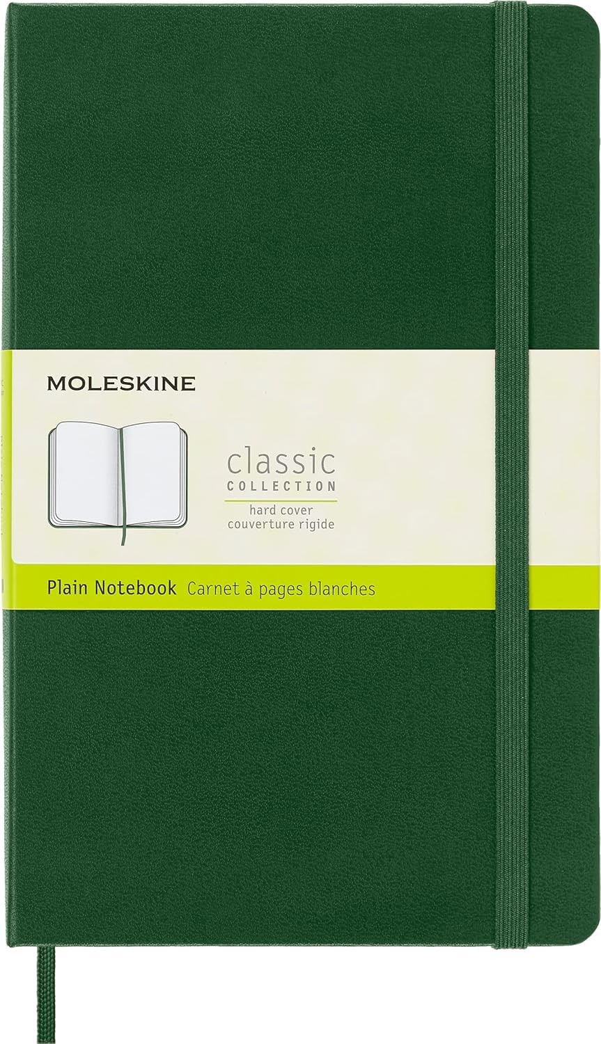 Notebook, Large, Plain, Myrtle Green, Hard (5 x 8.25)