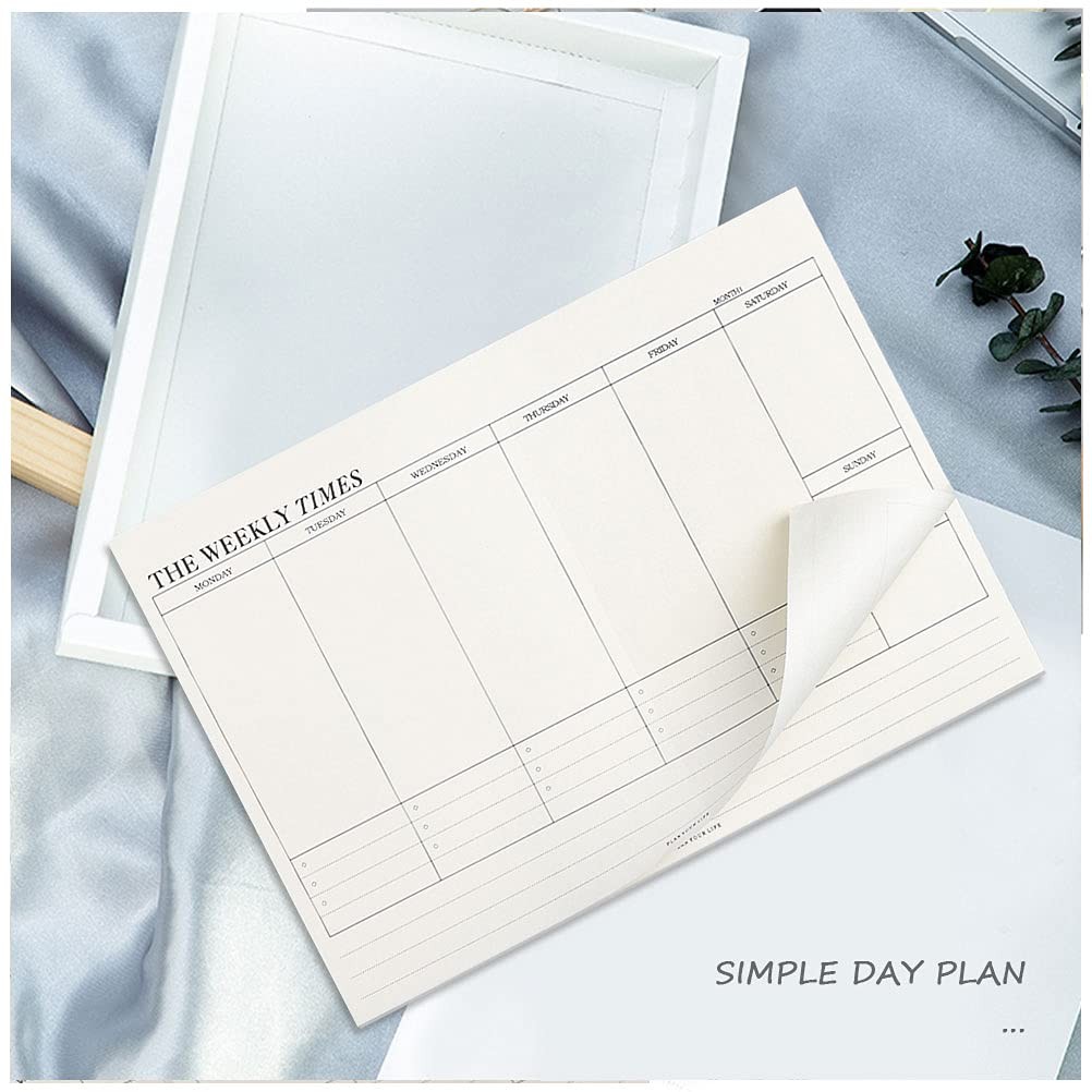 60 Sheets Weekly Pad, Tear Off Weekly Planner Notepad with Daily Schedule Weekly