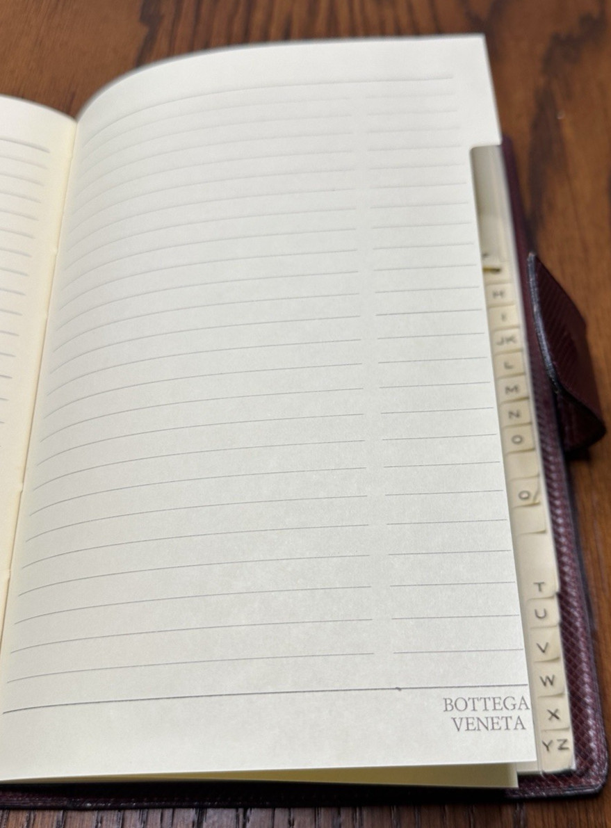 Vintage Bottega Veneta Leather Address and Memo Book Made In Italy