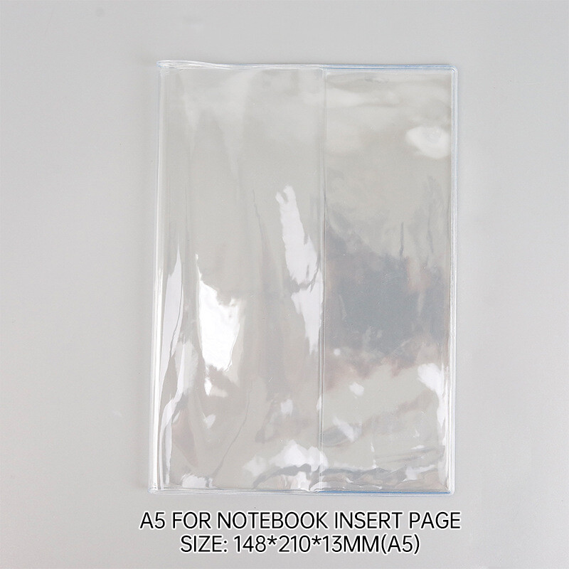 PVC Transparent Notebook Cover A5/A6 Waterproof Journal Planner Protective Cover