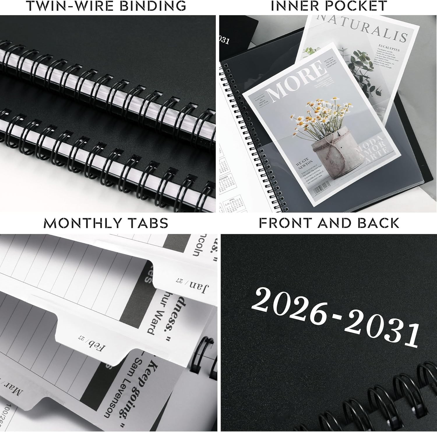 2026-2031 Monthly Planner: Flexible Cover, Holidays Marked & Goal Motivation