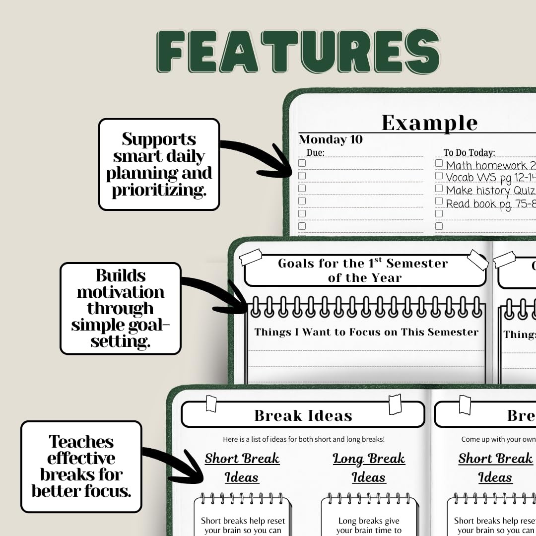 All-in-One Academic Planner 2025–2026: The Ultimate A5, Forrest Green