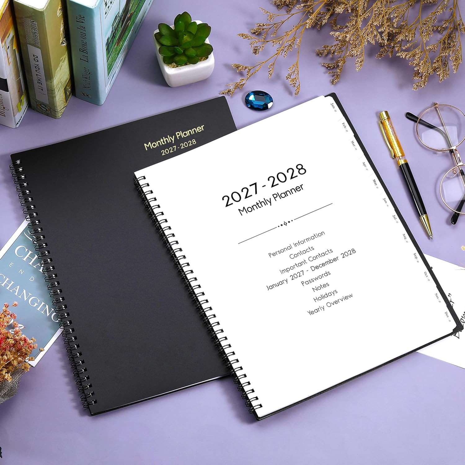 2027-2028 Monthly Planner – 2 Year Planner 2027-2028, JAN 2027 – DEC 2028, 9″…