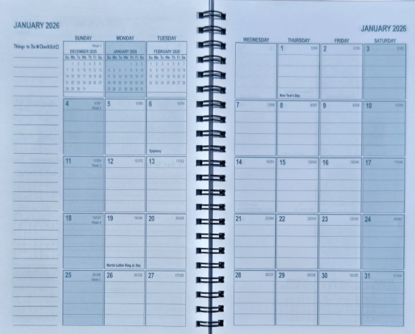 2026 Weekly/Monthly Planner, organizer, Appointment book, 5″ x 8″ Select color
