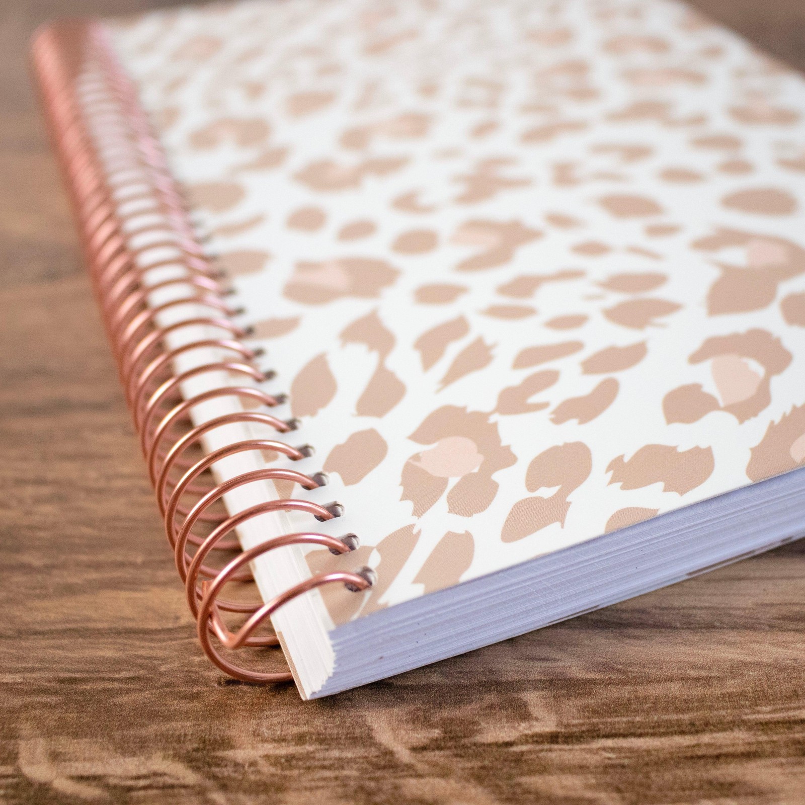 bloom daily planners Undated Soft Cover Planner, 5.5″ x 8.25″, Tan Leopard