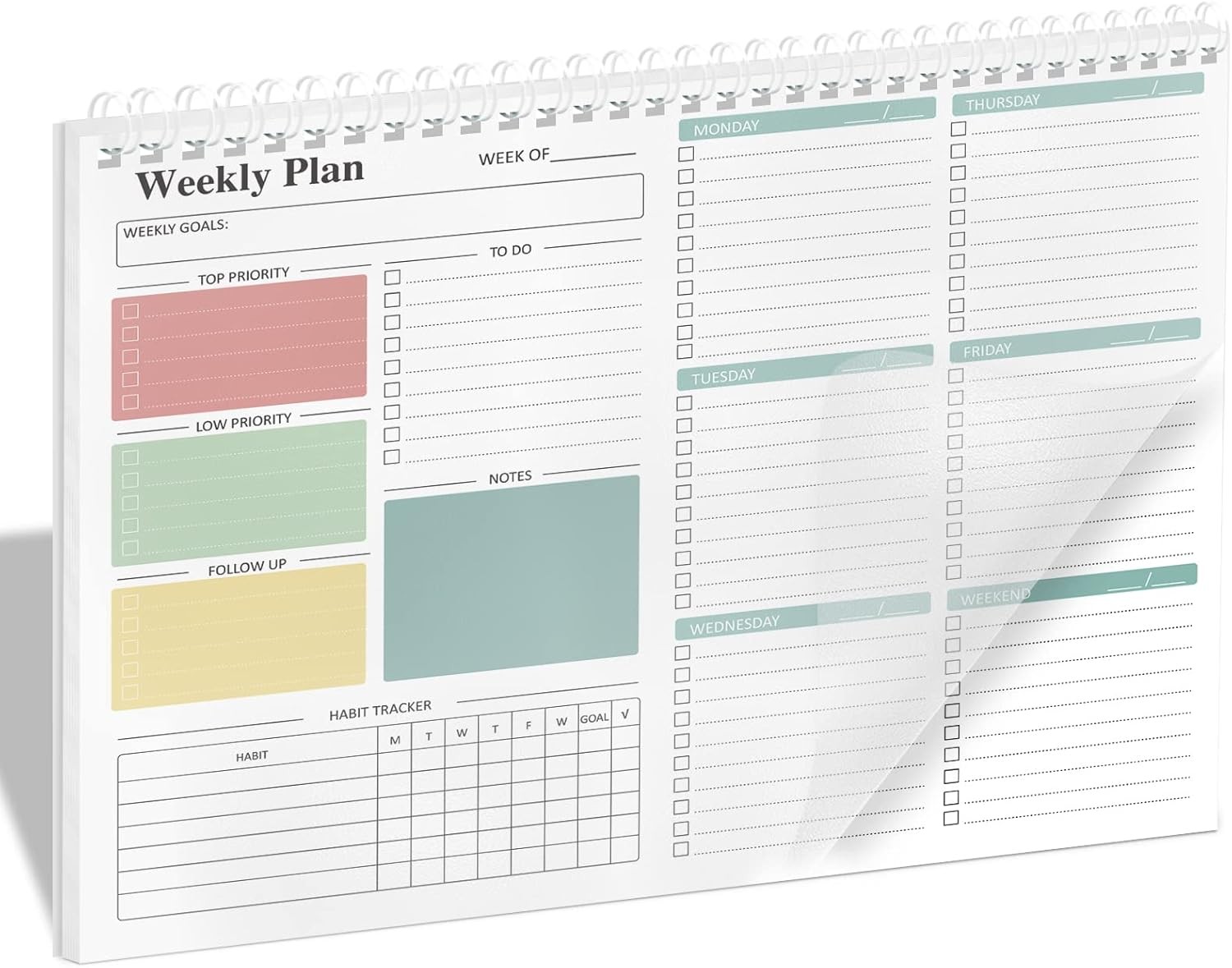 Ymumuda Weekly To Do List Notepad – Daily To Do List Undated 52 – Week Sheets, 8